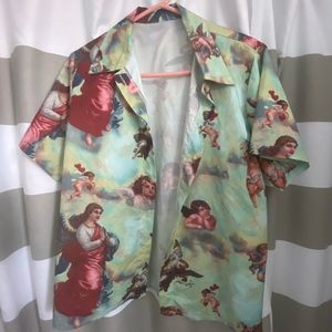 cherub button down with tortoiseshell buttons